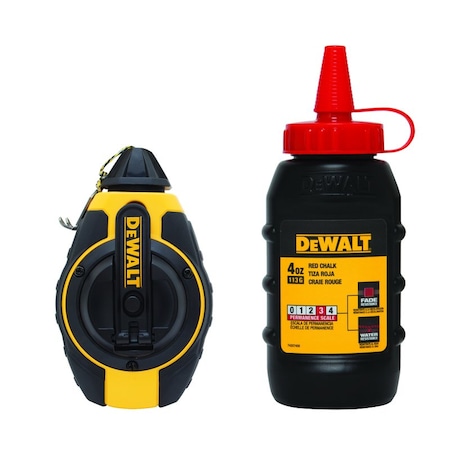 Stanley DeWalt 4 oz Red Chalk and Reel Set 100 ft. Black/Yellow DWHT47374L
